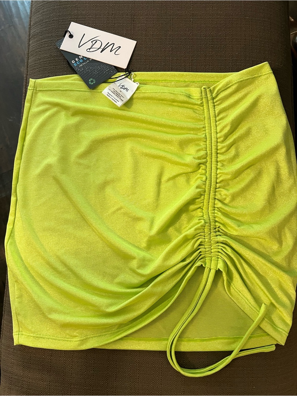 NWT VDM Lime Shimmer swim coverup skirt size M